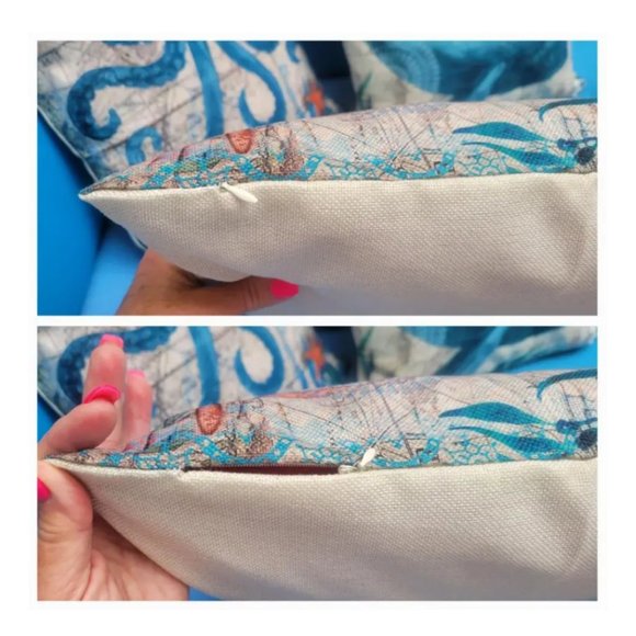 Decorative Throw Pillow Cover Case Turtle Beach Decor Nautical Coastal Cottage - Picture 11 of 11